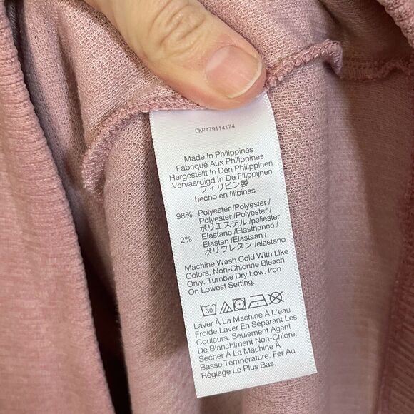 Madewell Funnel Neck Textured Knit Top Pink Minimalist Preppy Ribbed - Picture 8 of 9